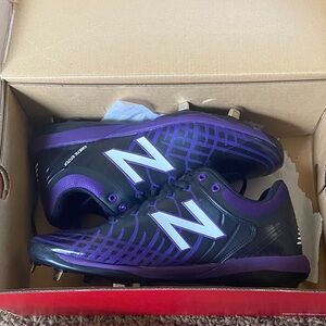 New Balance Black and Purple Baseball Cleats